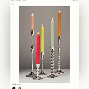 Anthropologie Lumiere Metal Candle Holders- set of 2 NEW